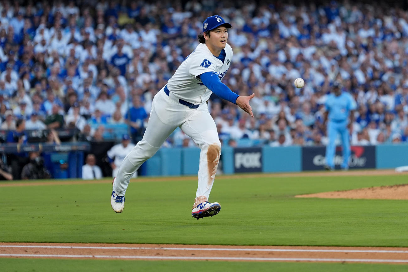 ブルージェイズ戦に先発した大谷翔平は軽快な動きを見せた（AP)