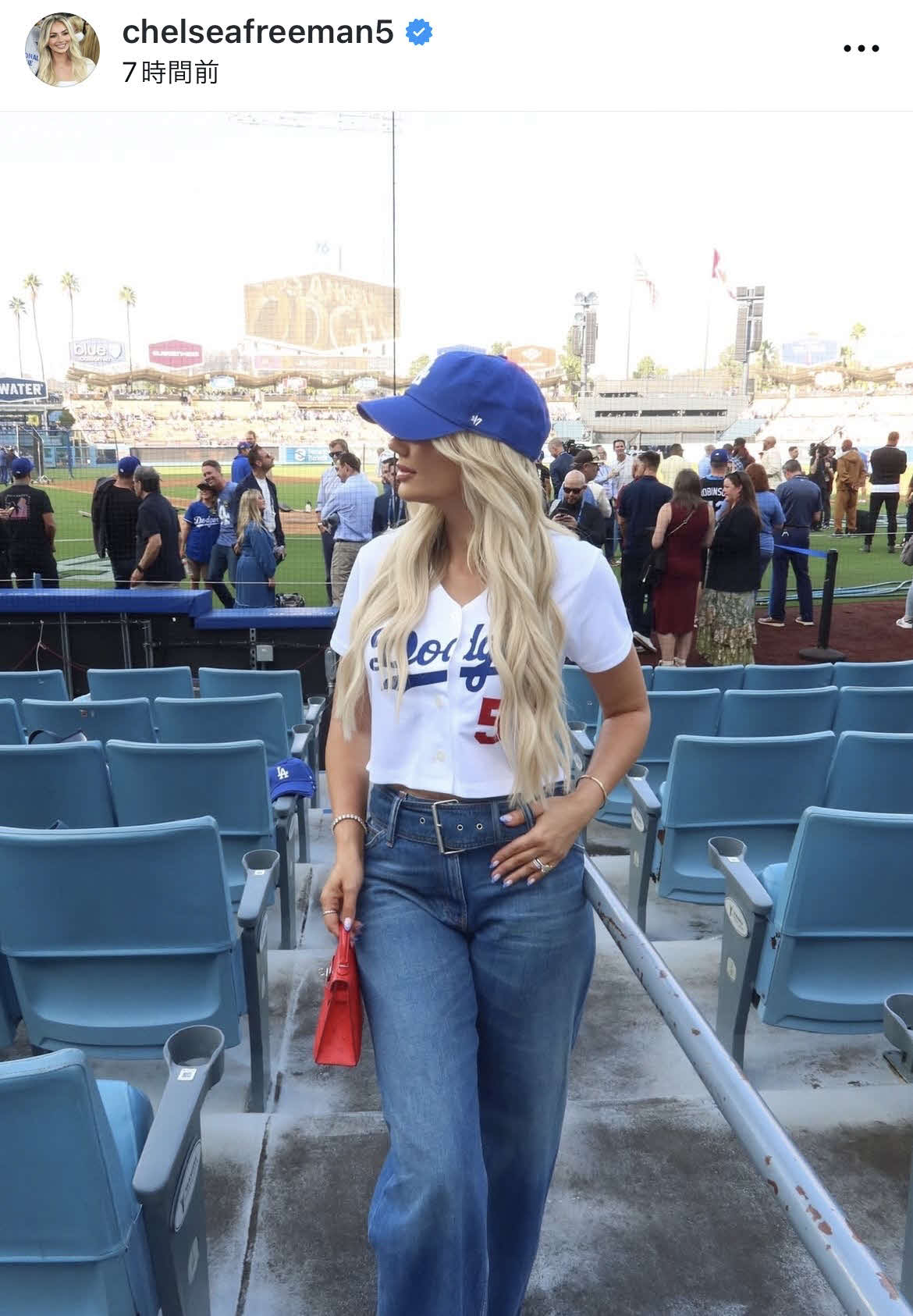 フリーマンの妻チェルシー夫人のインスタグラムから