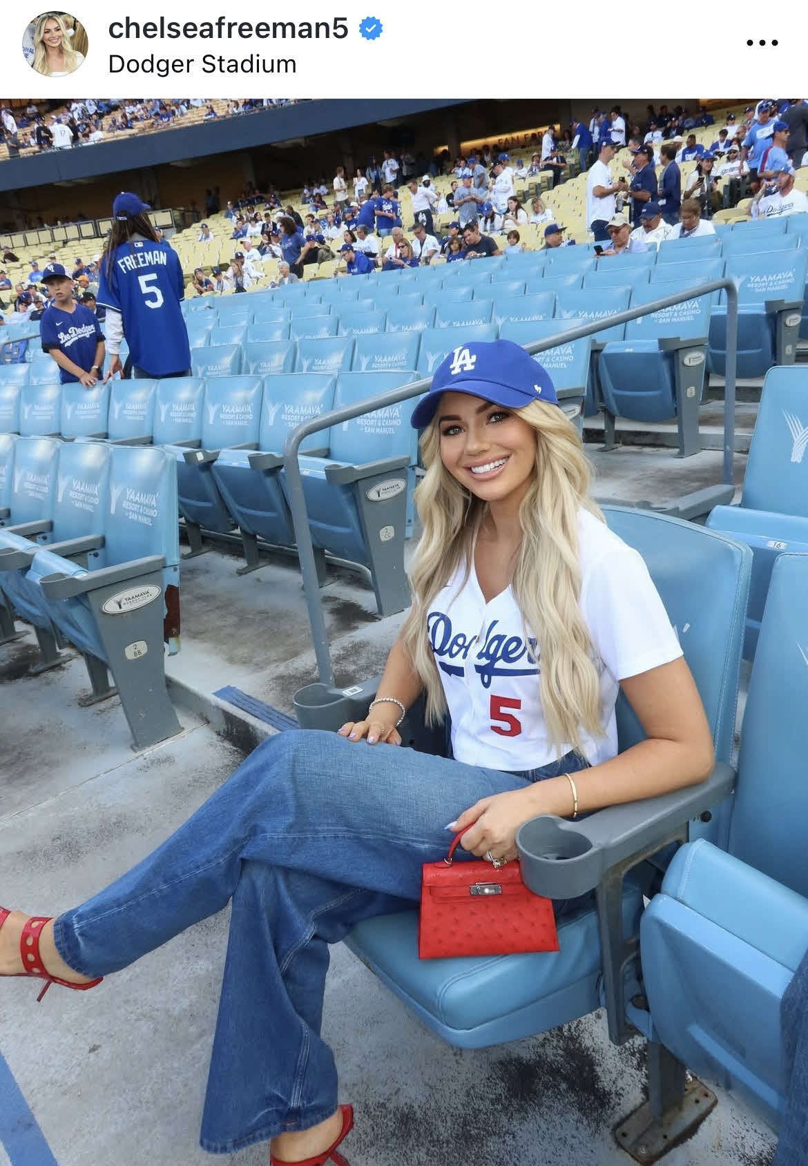フリーマンの妻チェルシー夫人のインスタグラムから