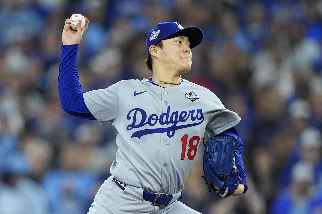 ブルージェイズ戦に先発したドジャース山本由伸（ロイター）