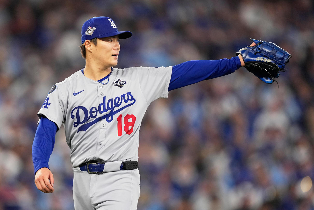 ブルージェイズ戦で好投したドジャース山本由伸（AP）