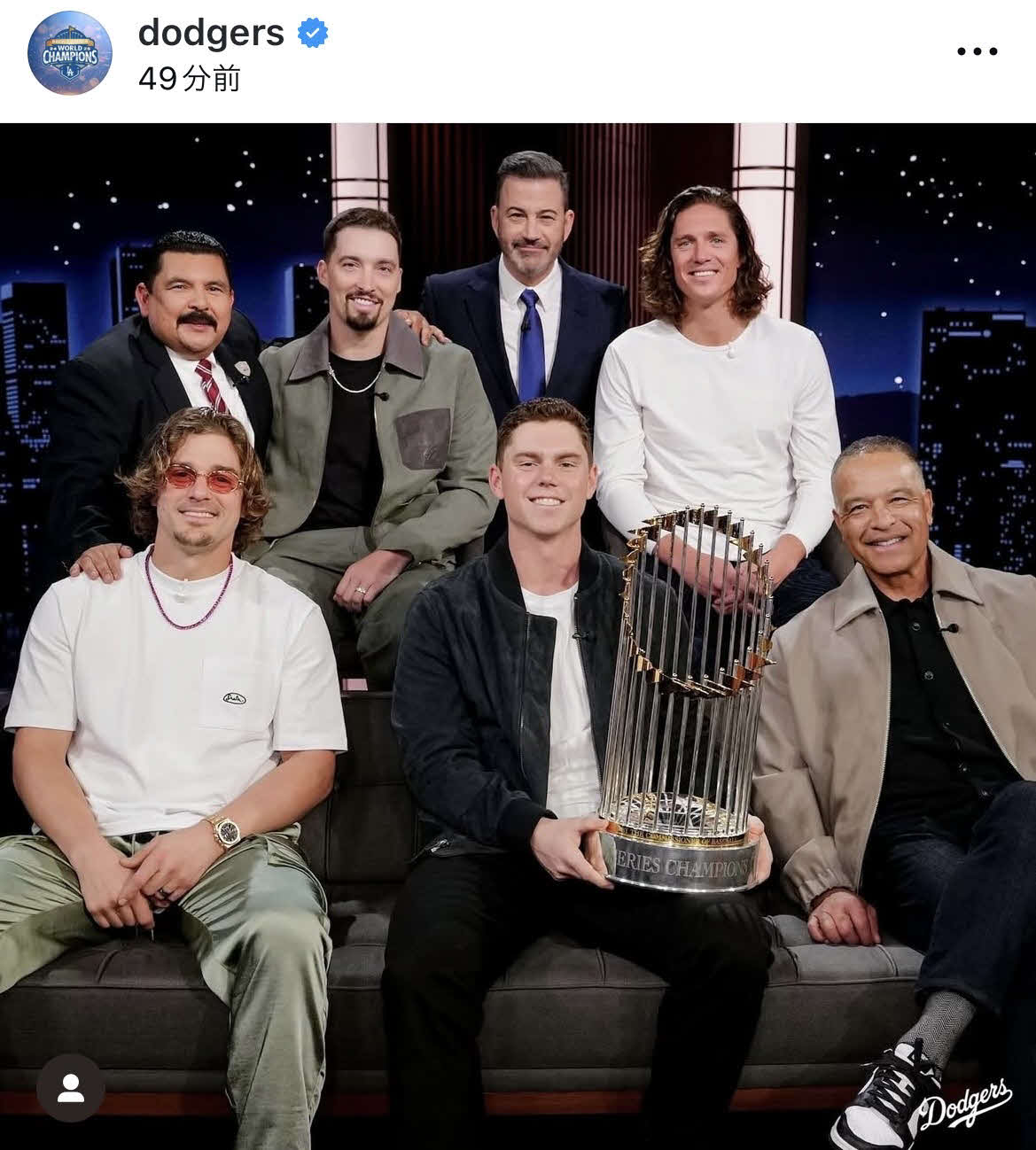ドジャース公式インスタグラムから