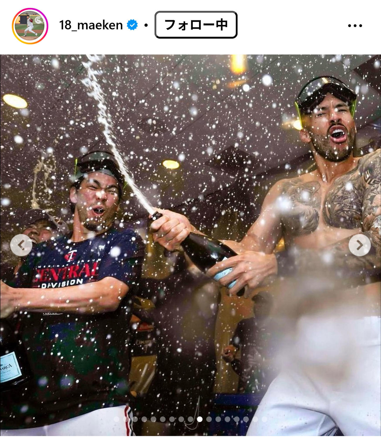 前田健太のインスタグラムから