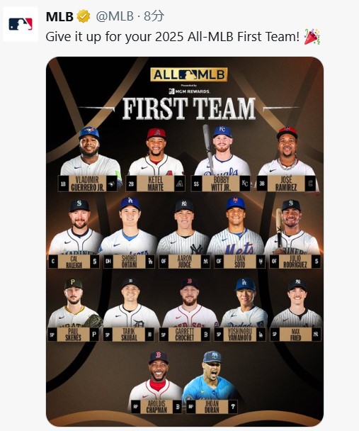 MLBの公式Xから
