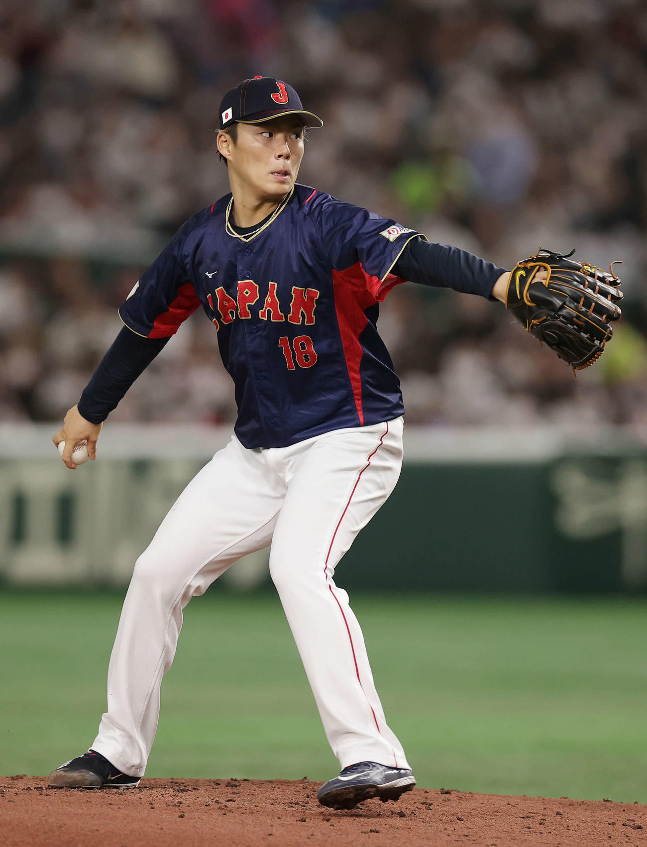 侍ジャパンでの山本由伸（23年3月12日撮影）