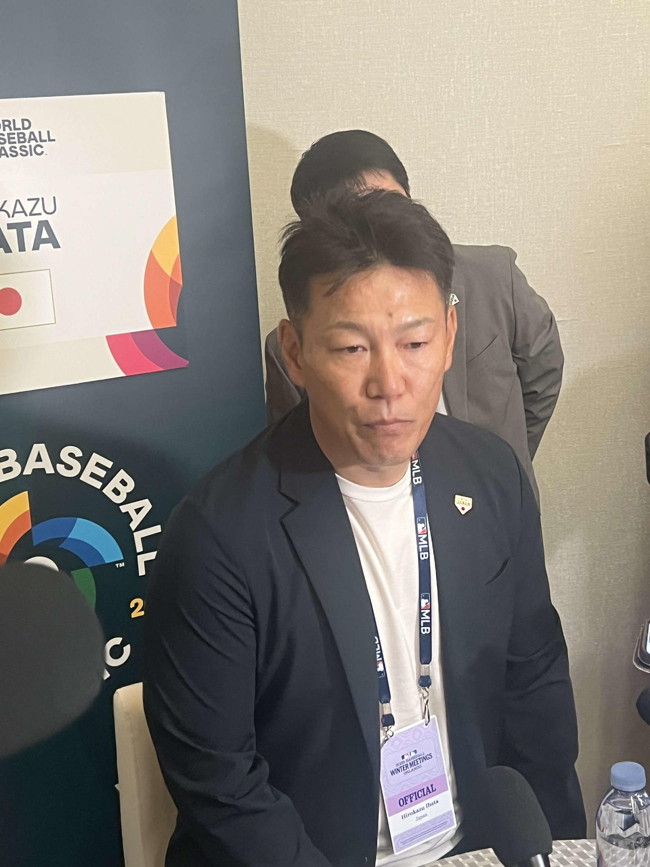 WBCの公式会見に臨んだ井端監督は、現状について語る