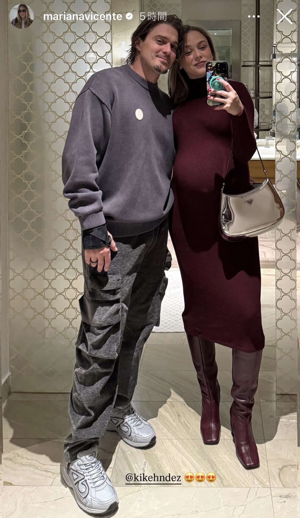 キケ・ヘルナンデスの妻マリアナ夫人のインスタグラムから