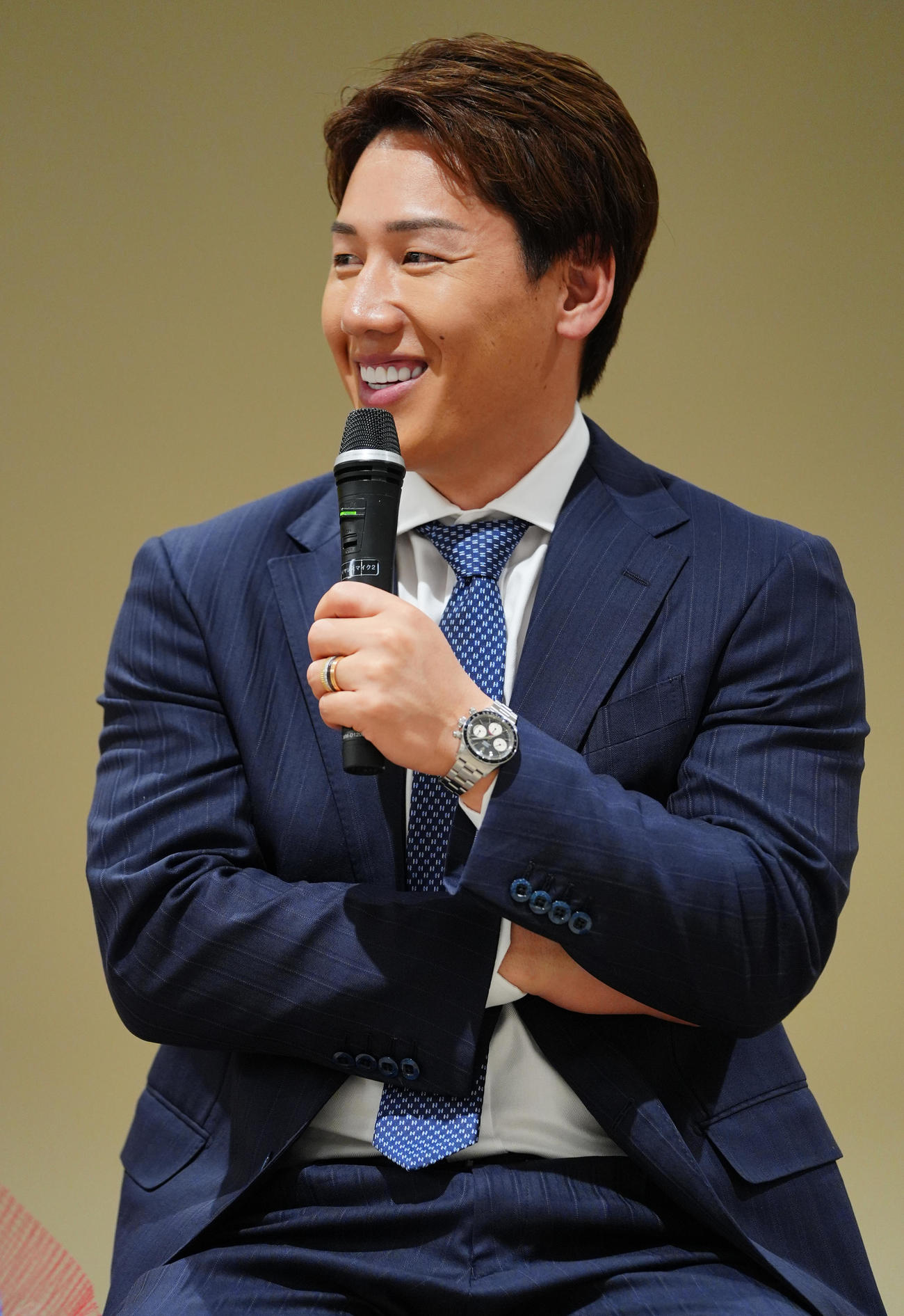 吉田正尚・長谷川晶一氏著書主婦の友社「決断〓カンボジア72時間〓」出版記念トークショー＆サイン本お渡し会に臨むレッドソックス吉田（撮影・垰建太）