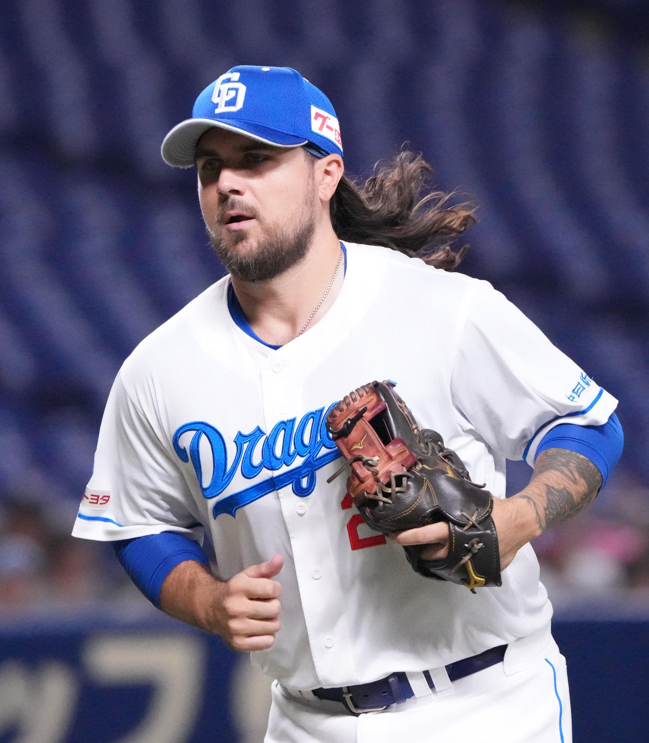 ウエスタンリーグ中日対阪神　中日マイケル・チェイビス（撮影・森本幸一）＝2025年7月30日、バンテリンドームナゴヤ