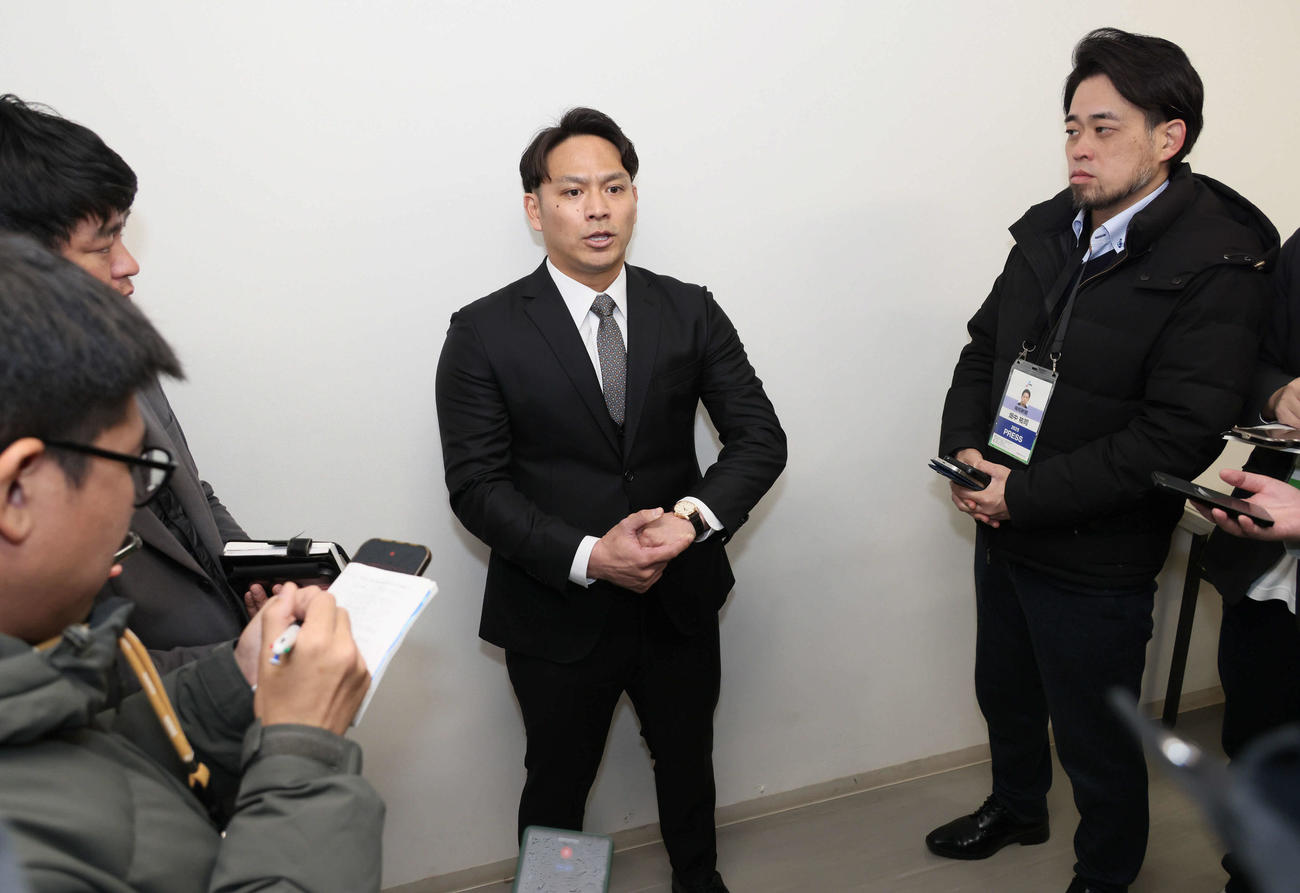 引退を表明した広島田中（撮影・加藤孝規）