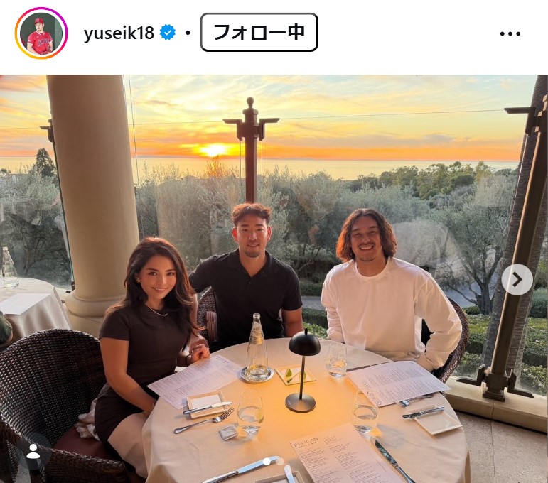菊池雄星のインスタグラムから