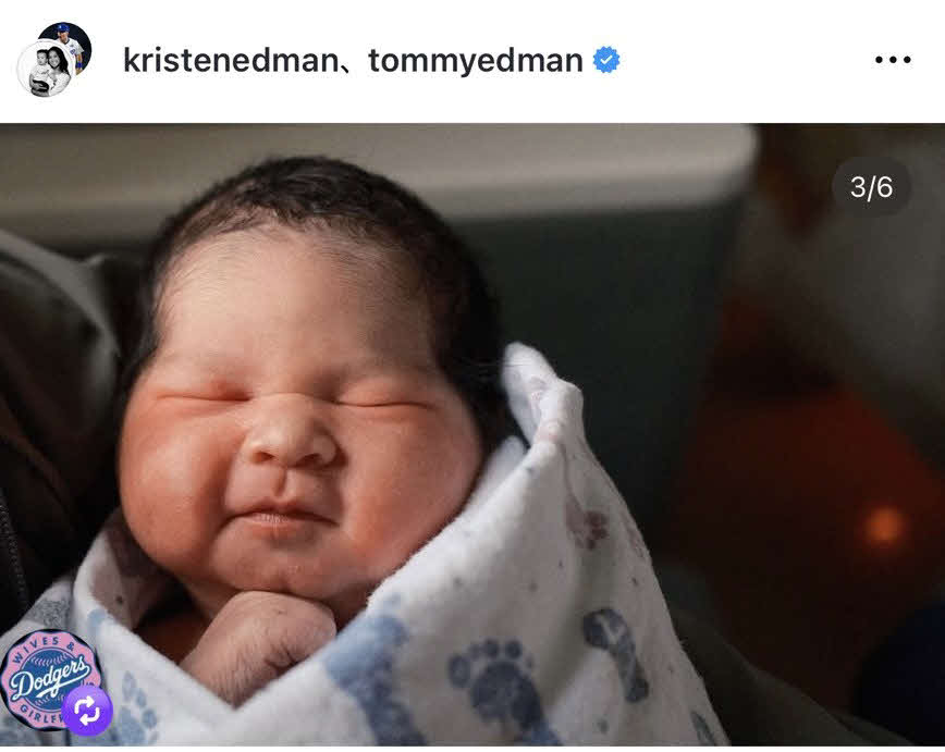 ドジャースのエドマンのインスタグラムから