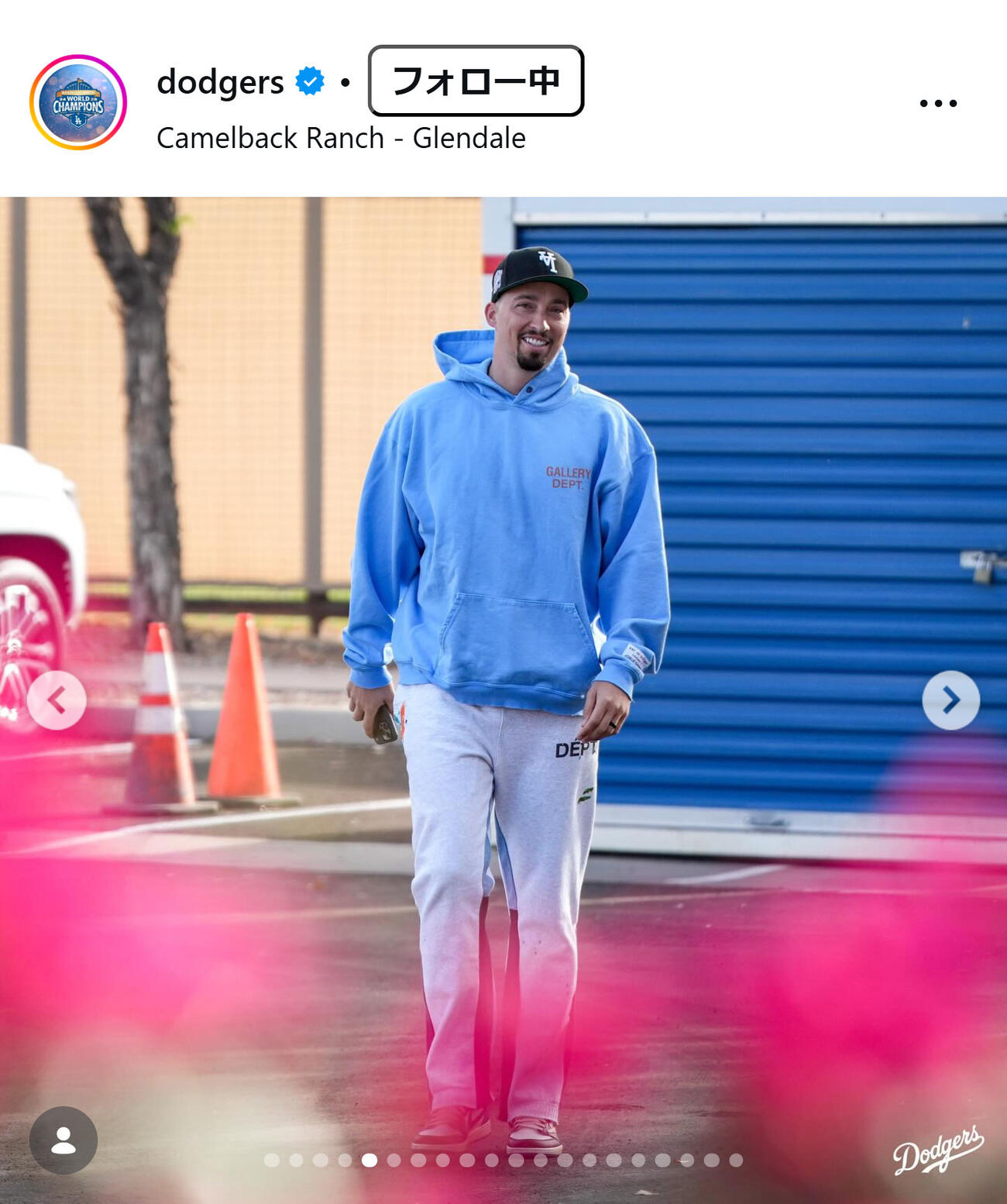 ドジャースのインスタグラムから