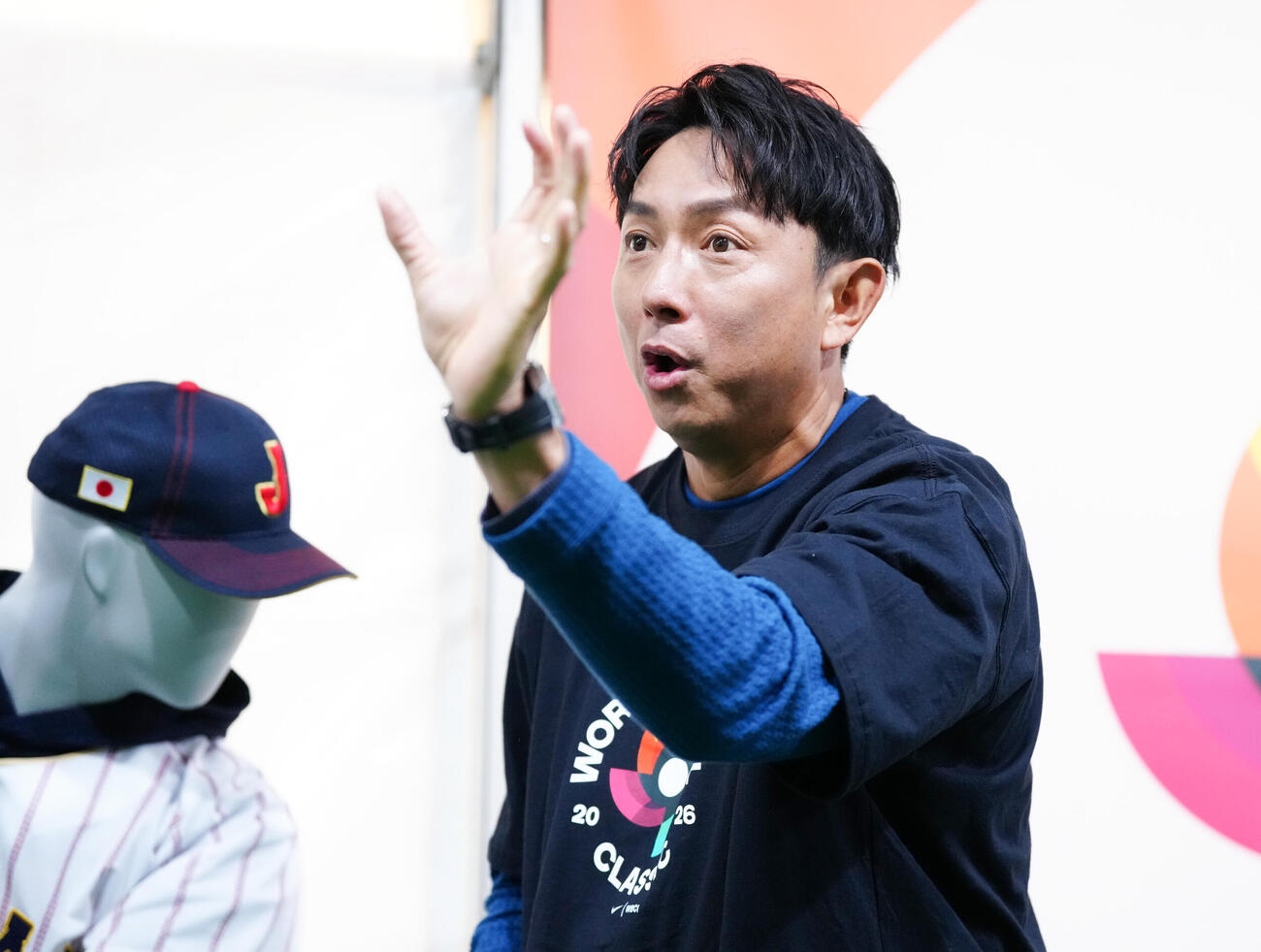 「2026WORLD BASEBALL CLASSICTM OFFICIAL STORE－MIYASHITA PARK－オープニングイベント」に登壇したBC栃木の川崎（2026年2月20日撮影・鈴木みどり）
