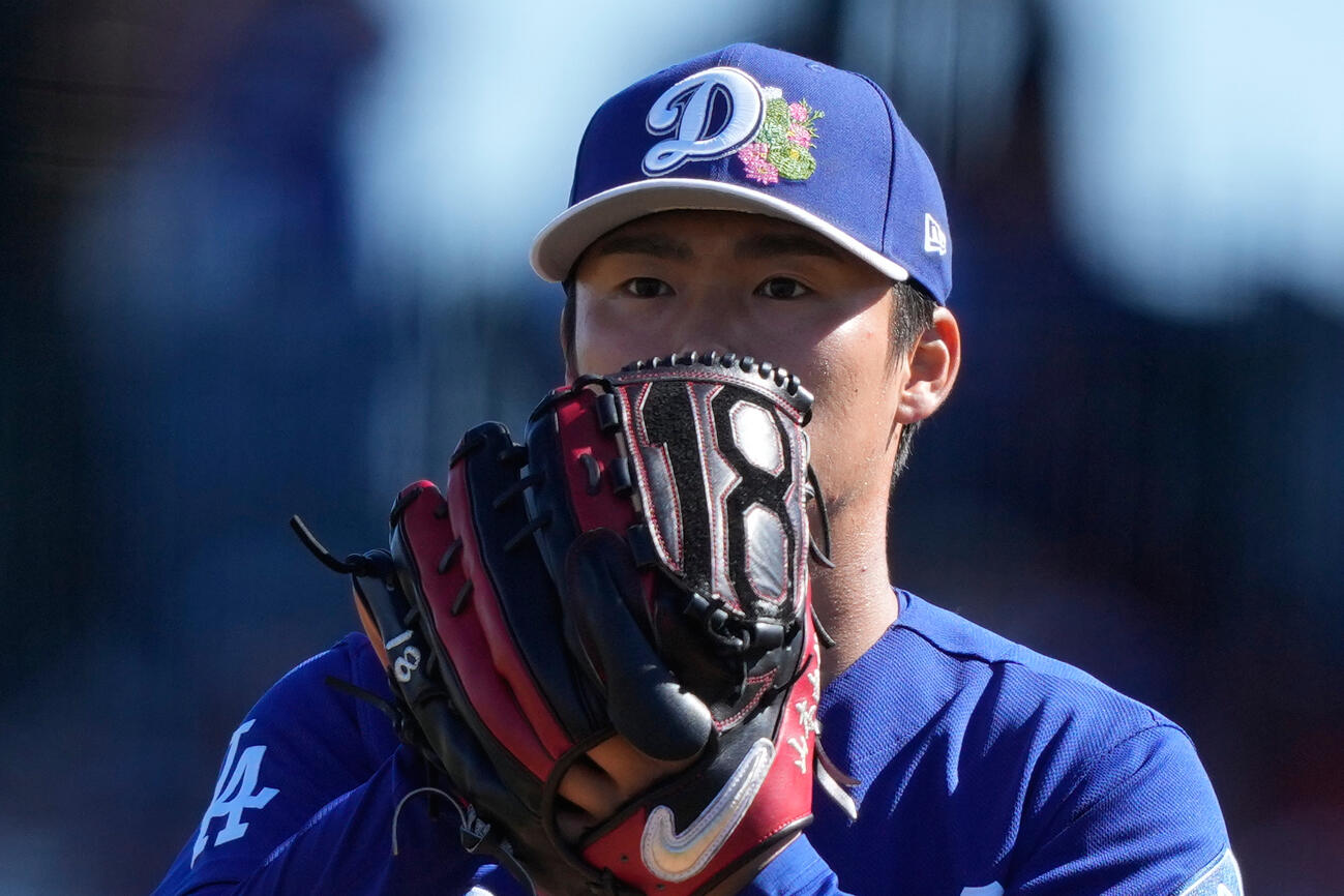 エンゼルス戦に登板したドジャース山本由伸（AP）