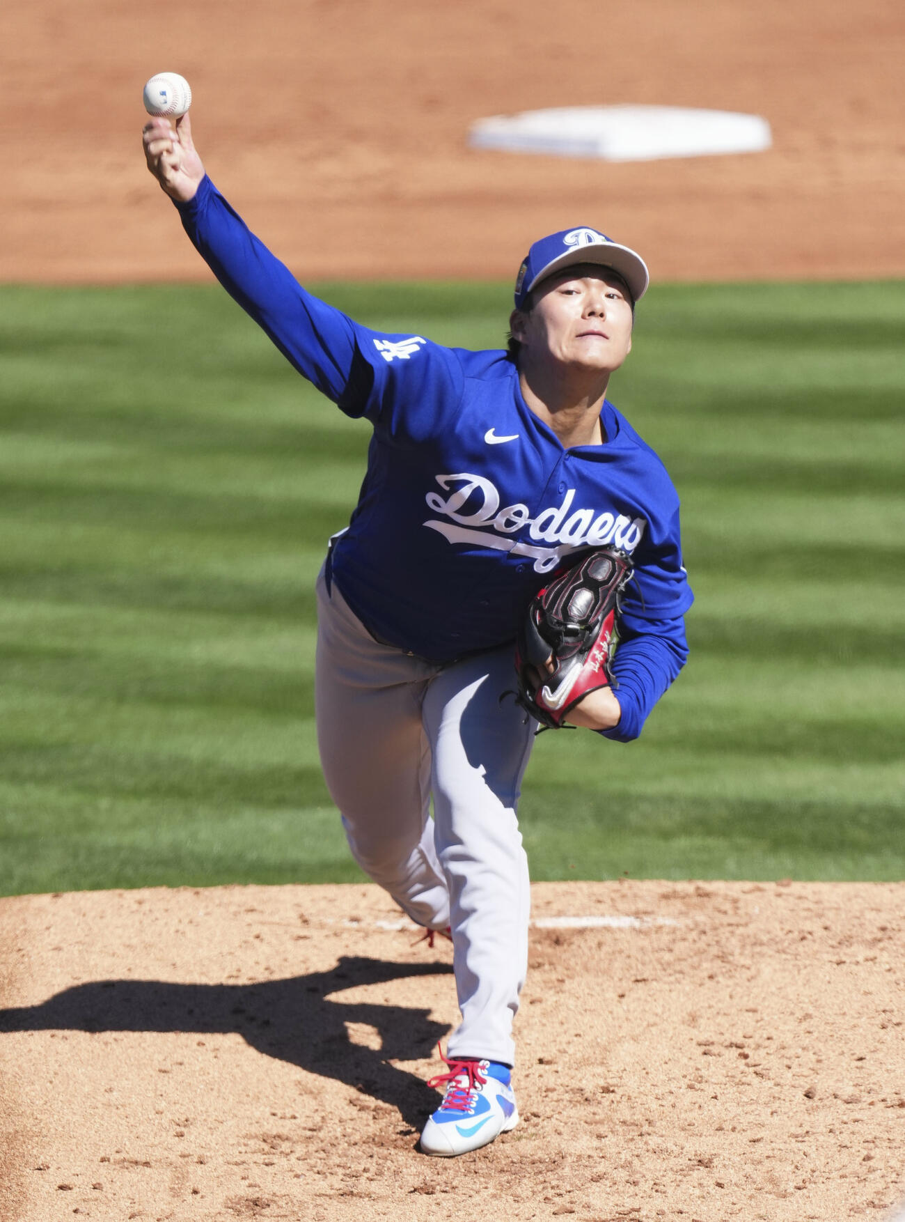 エンゼルス対ドジャース　エンゼルス戦に先発し、1回 2/3を3安打2失点、3三振だった山本由伸（共同）