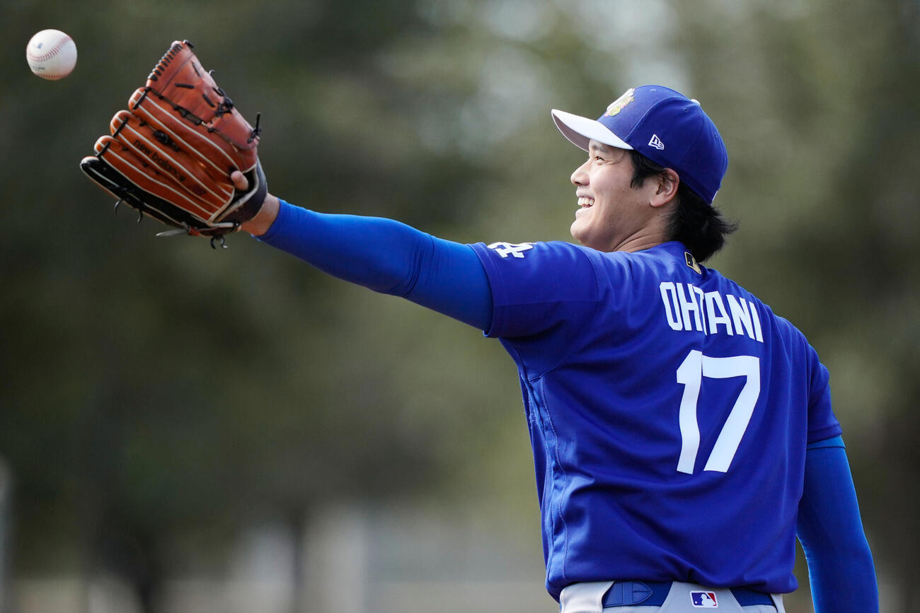 ライブBPに登板したドジャース大谷翔平（AP）