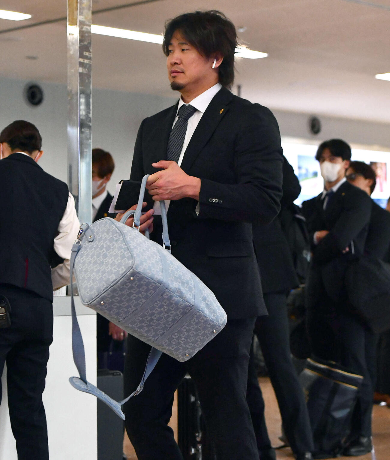 「2026年日台野球国際交流試合」に向けて台湾へ出発するソフトバンク杉山（撮影・岩下翔太）