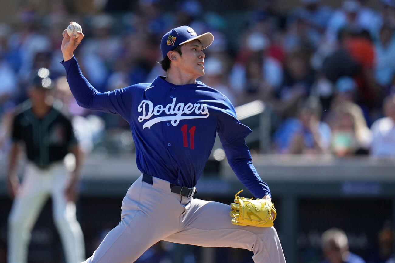 ダイヤモンドバックス戦に先発したドジャース佐々木朗希（AP）