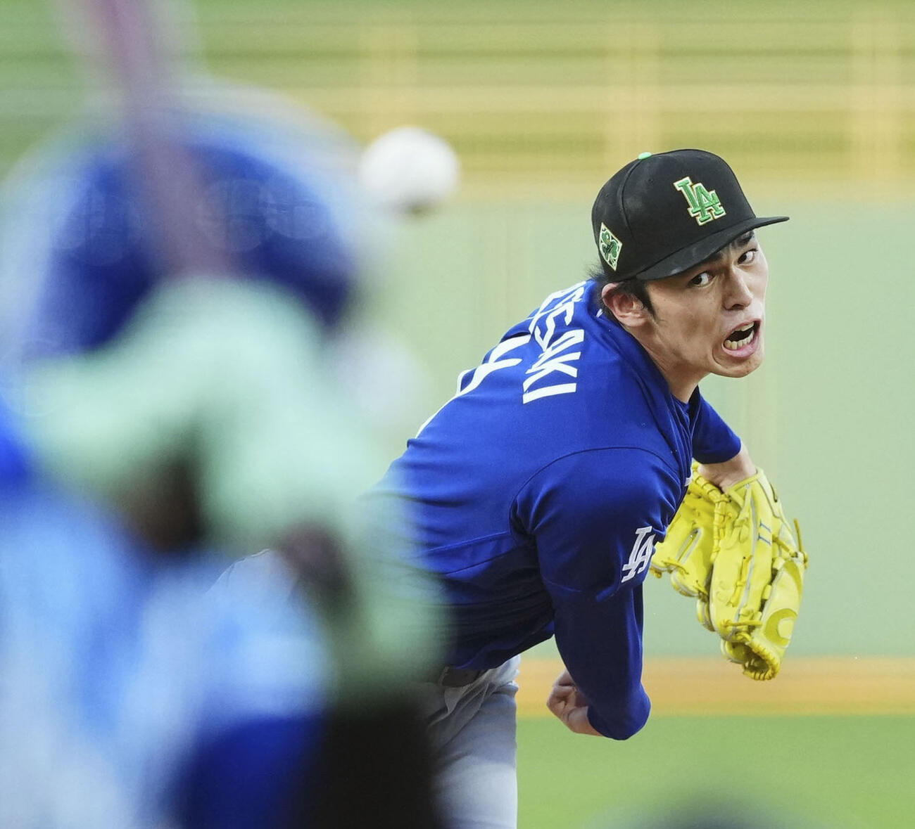 ロイヤルズ戦に先発したドジャース佐々木朗希（共同）