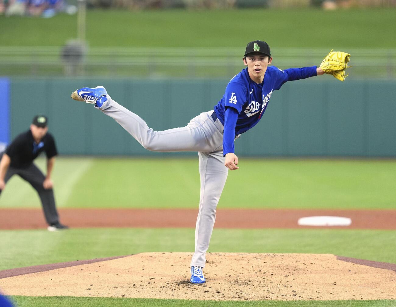 ロイヤルズ戦に先発したドジャース佐々木（共同）