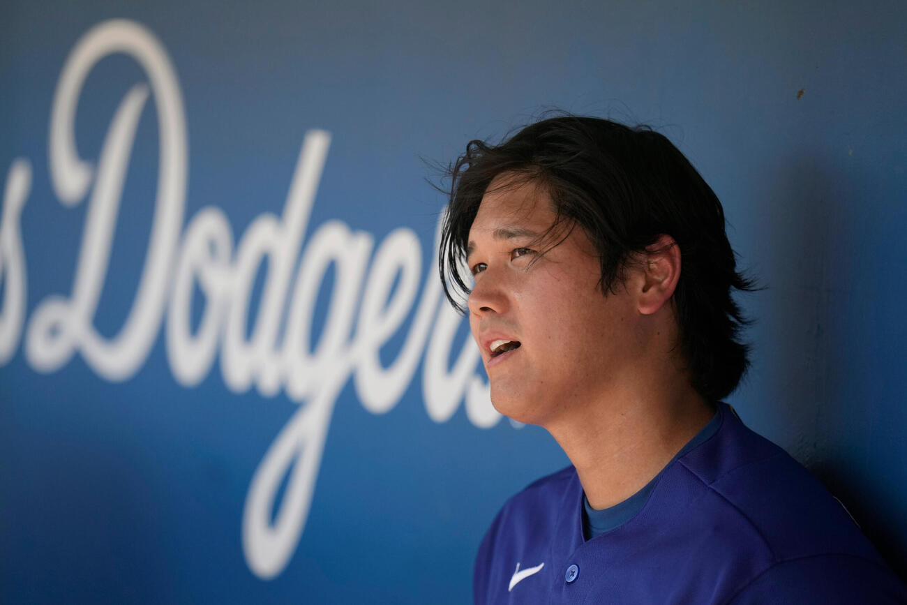 ジャイアンツ戦に先発登板したドジャース大谷翔平（AP)