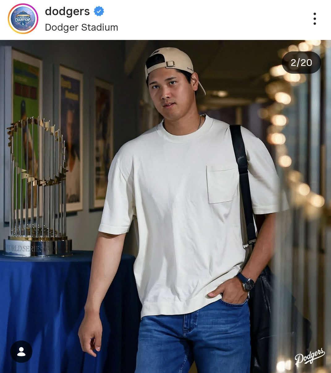 ドジャースの公式インスタグラムから