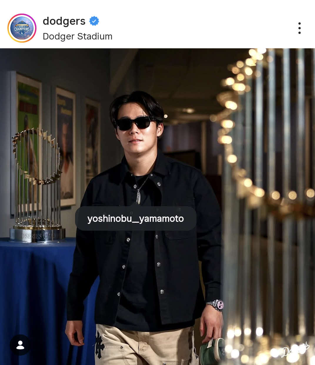 ドジャースの公式インスタグラムから