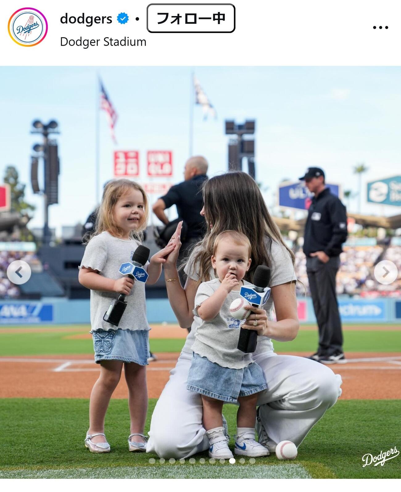 ドジャースの公式インスタグラムから