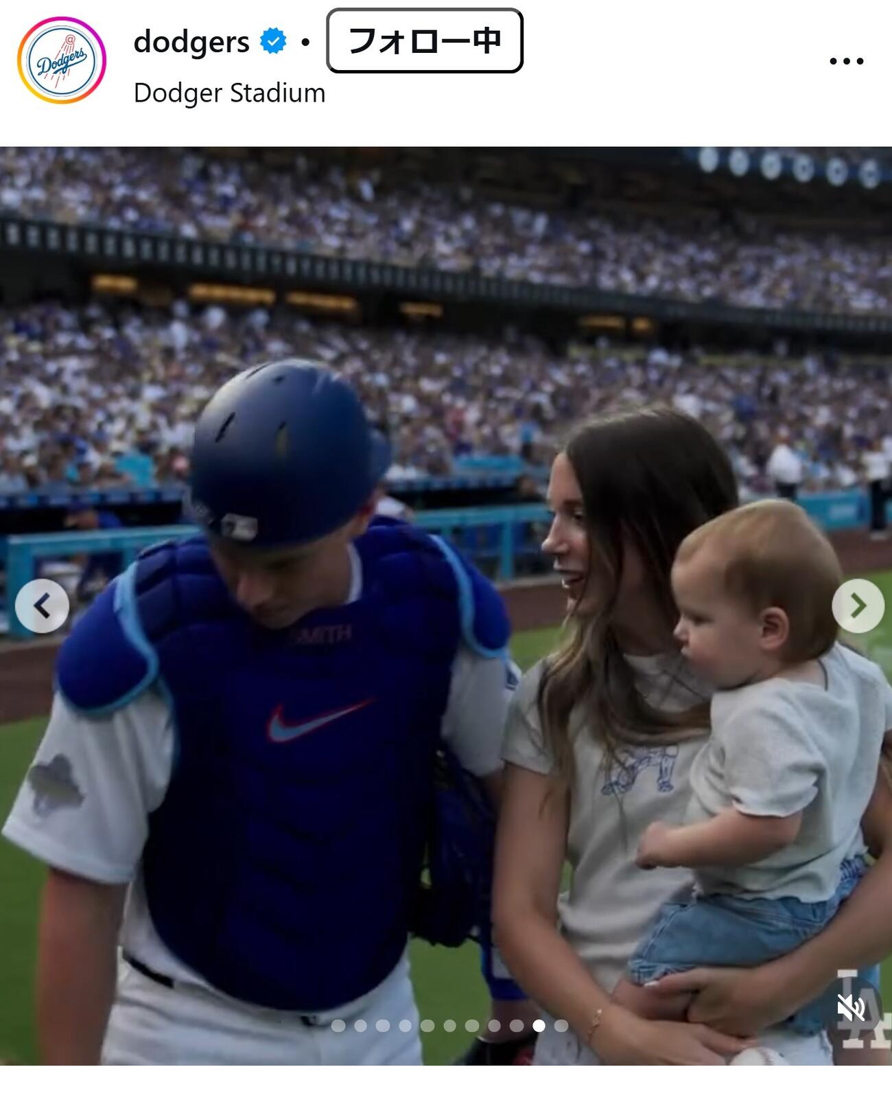 ドジャースの公式インスタグラムから