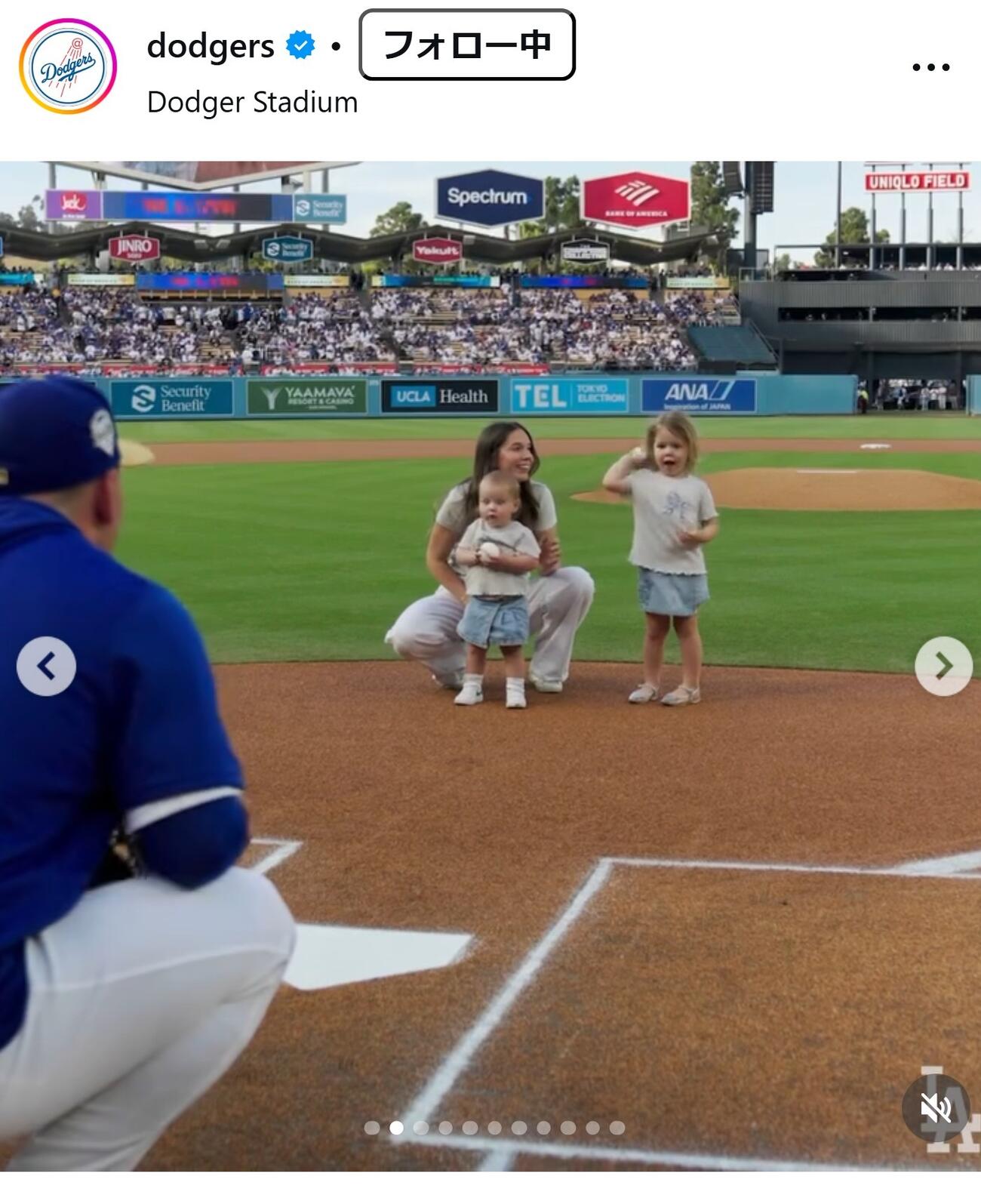 ドジャースの公式インスタグラムから