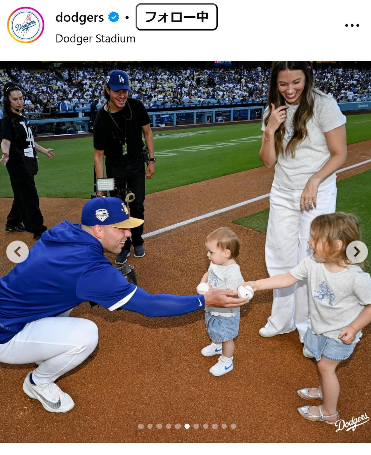 ドジャースの公式インスタグラムから