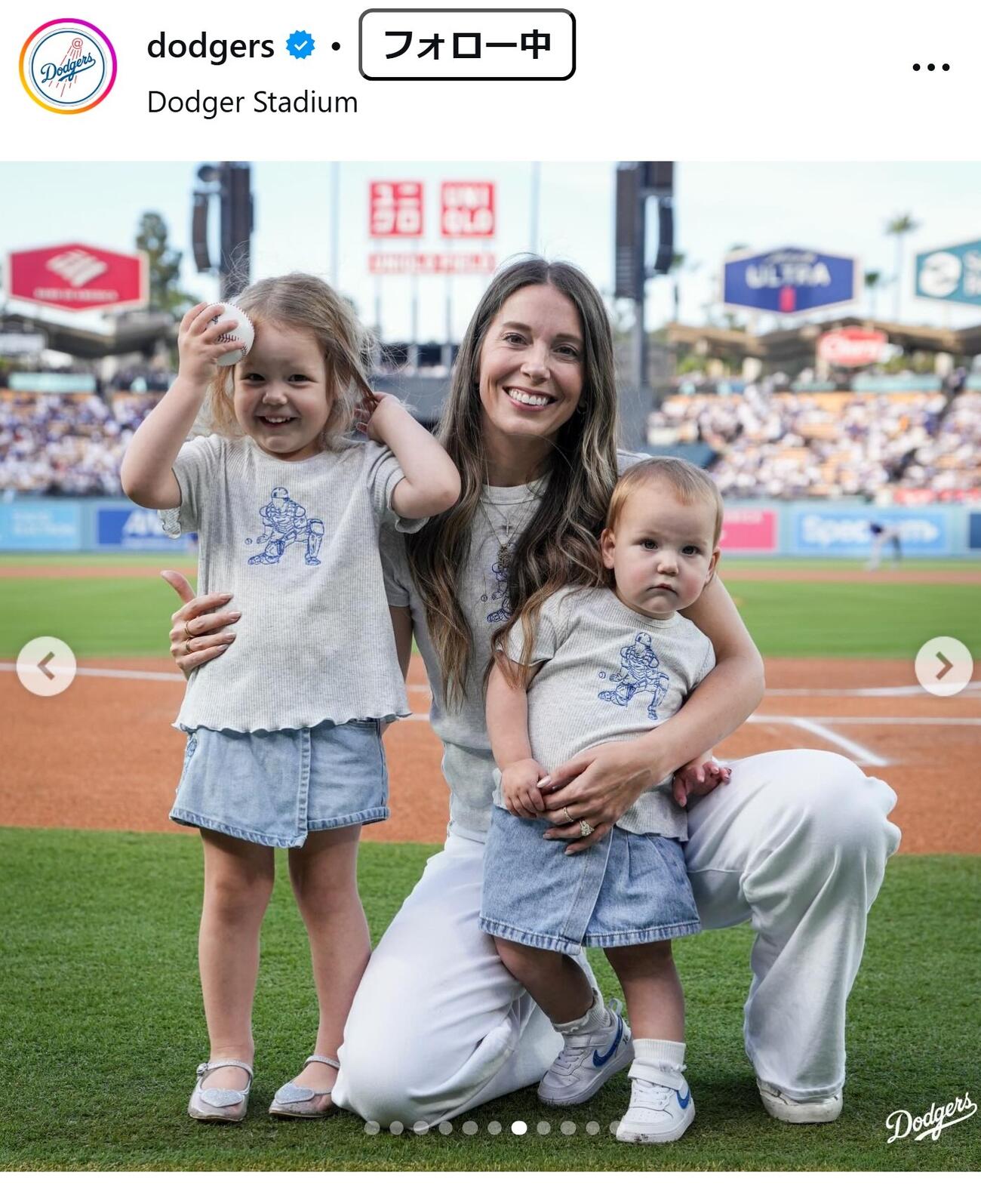 ドジャースの公式インスタグラムから
