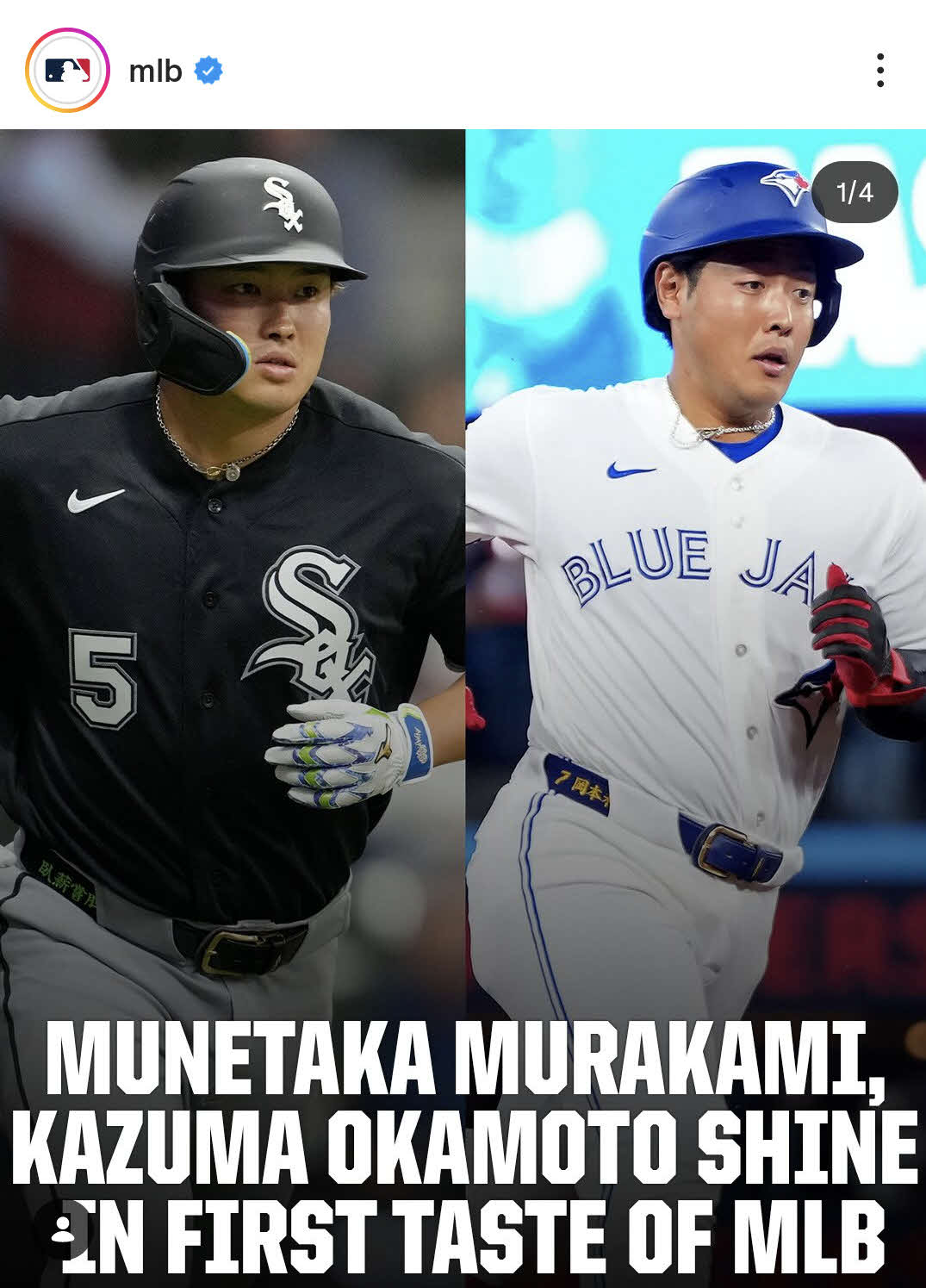 MLBの公式インスタグラムから