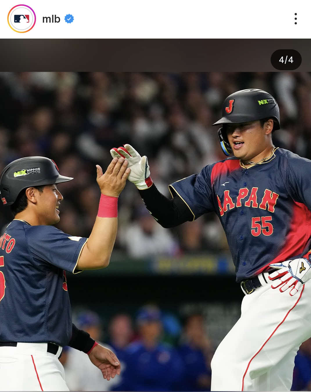 MLBの公式インスタグラムから