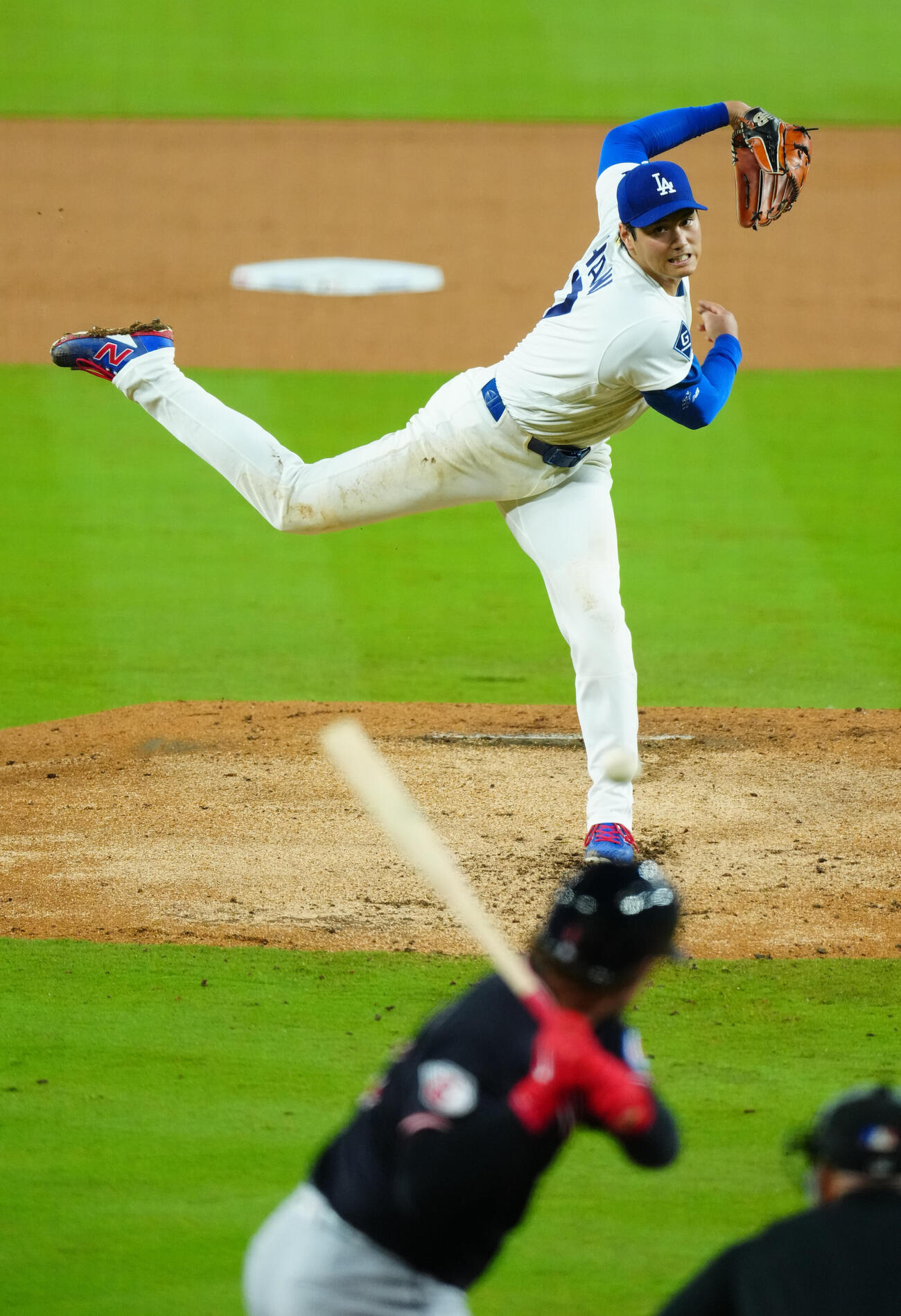 ドジャース対ガーディアンズ　力投するドジャース先発大谷（撮影・垰建太）