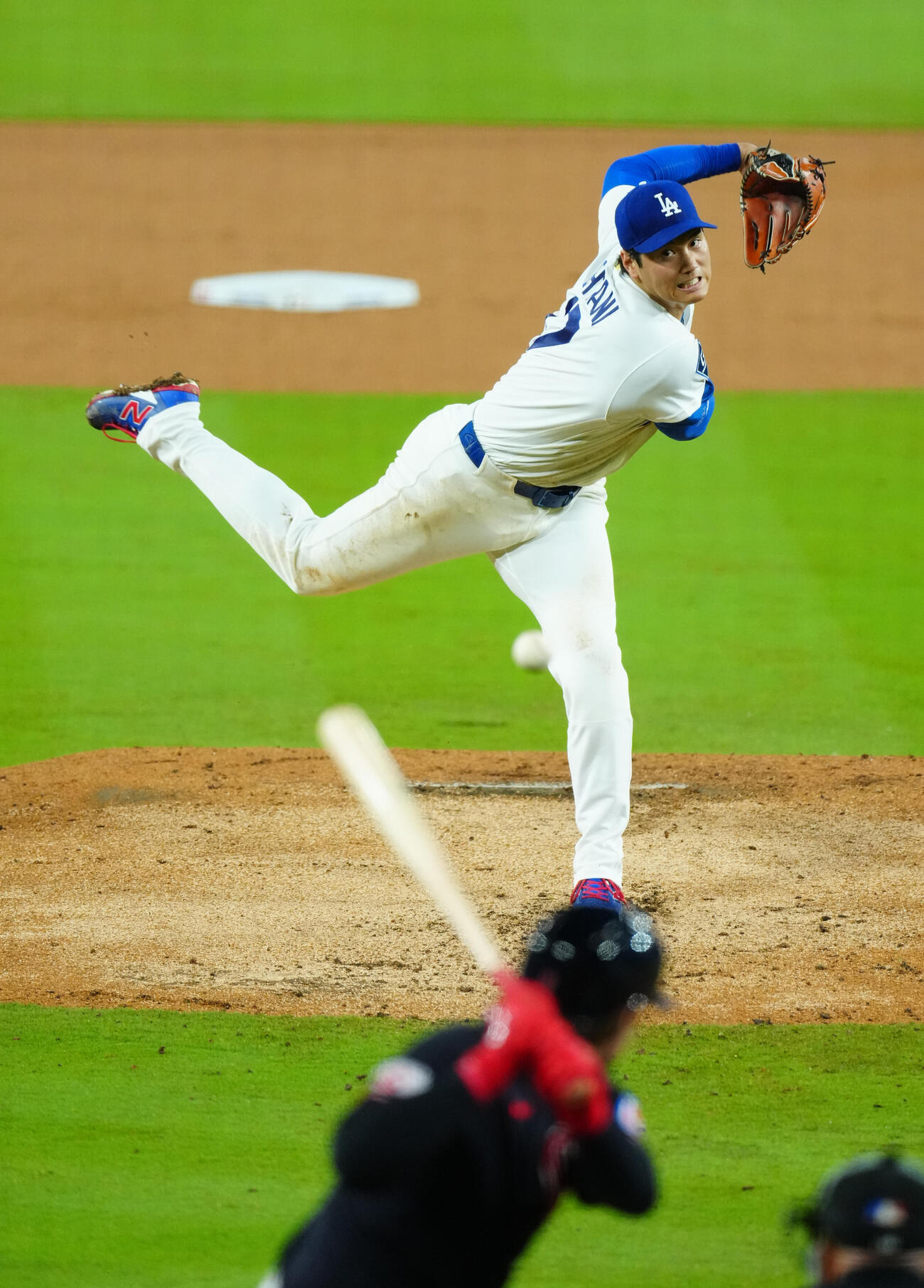 ドジャース対ガーディアンズ　力投するドジャース先発大谷（撮影・垰建太）