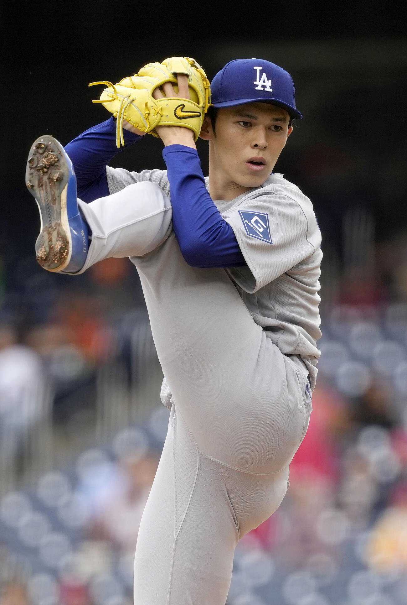 ナショナルズ戦に先発したドジャース佐々木（共同）