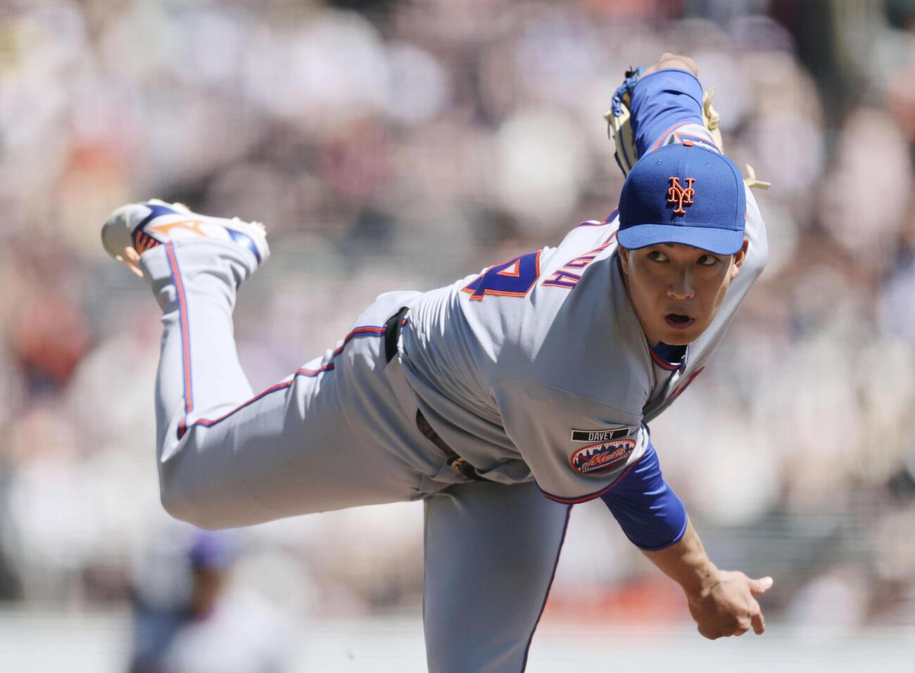 ジャイアンツ戦に先発し、5回 2／3 を2失点だったメッツ・千賀。勝敗は付かなかった＝サンフランシスコ（共同）