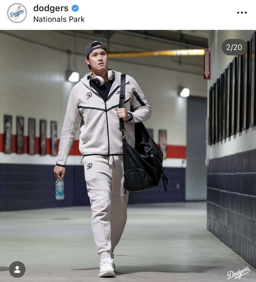 ドジャースの公式インスタグラムから