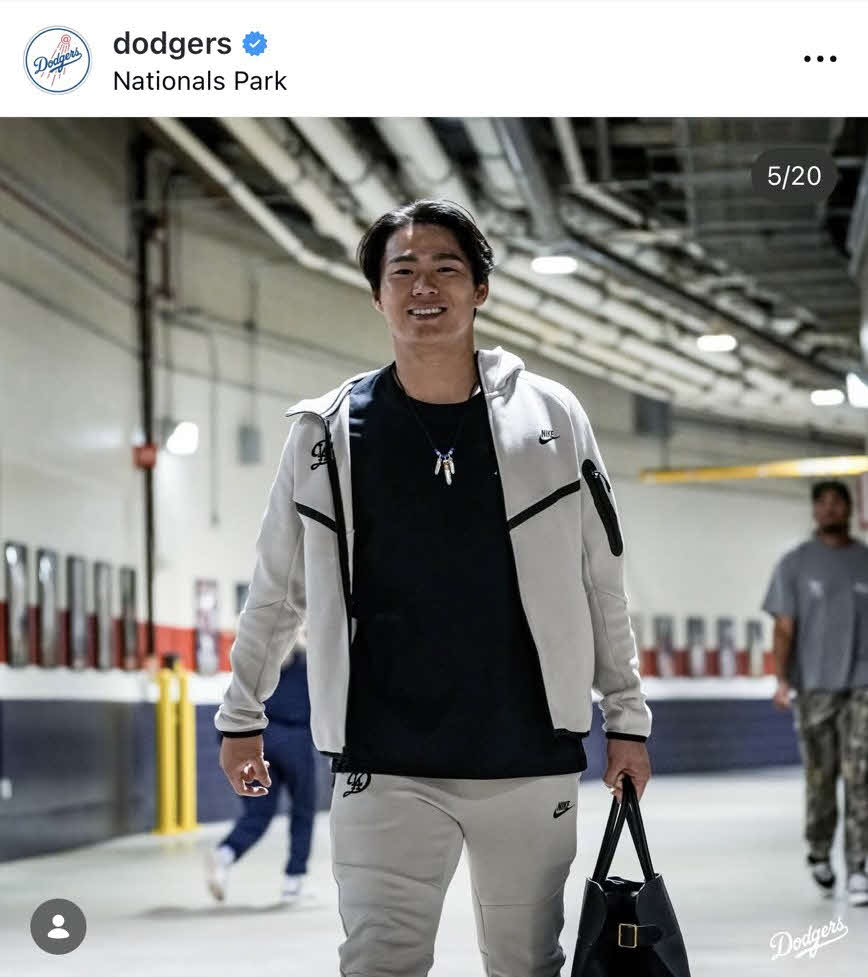 ドジャースの公式インスタグラムから