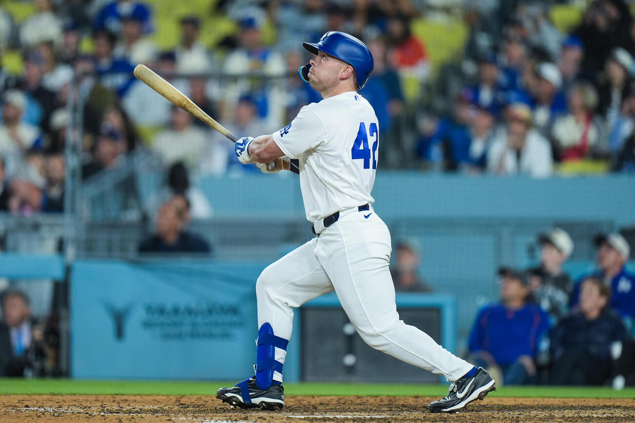 8回、満塁ホームランを放ったドジャースのラッシング（AP）