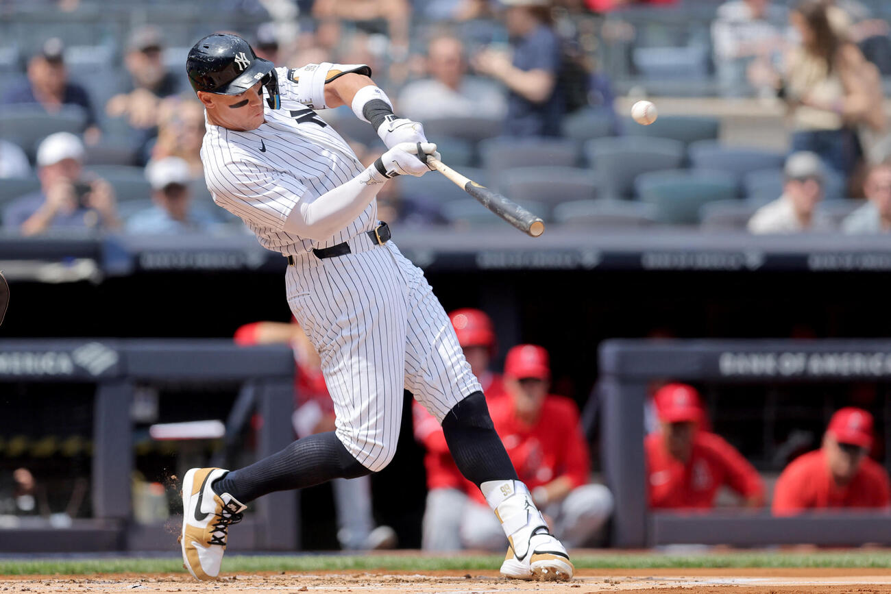 エンゼルス戦1回、ヤンキース・ジャッジは今季8号ソロを放つ（ロイター）