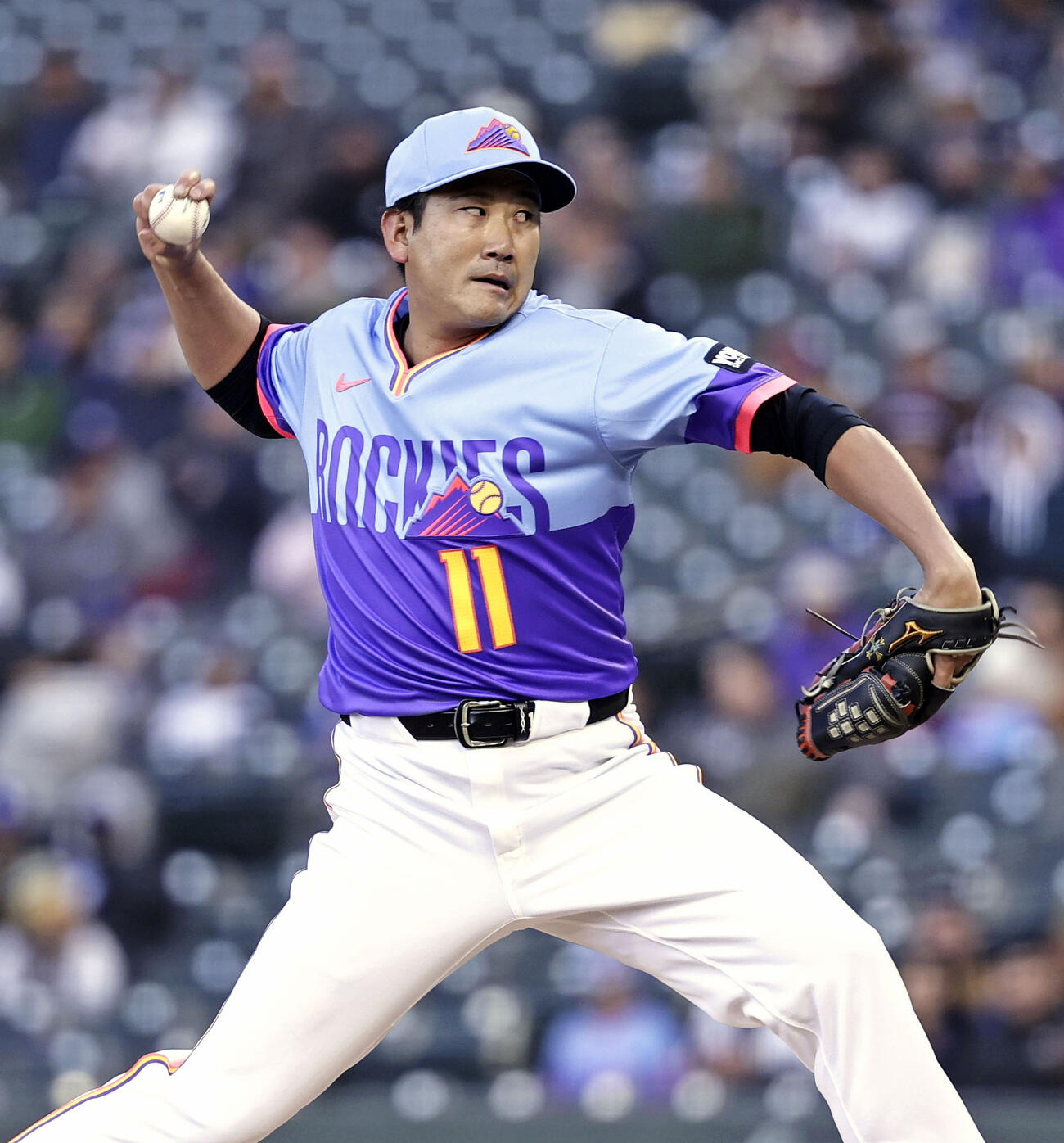 ドジャース戦に先発したロッキーズ菅野（共同）