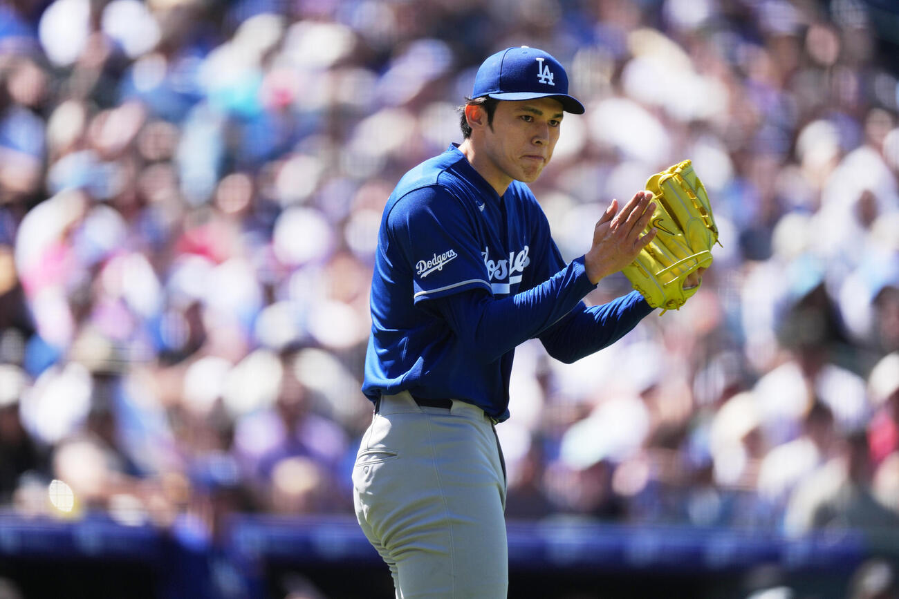 ロッキーズ戦に先発したドジャース佐々木 (AP）