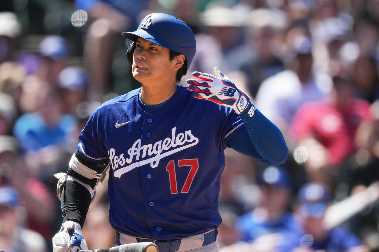 ロッキーズ戦に出場したドジャース大谷翔平（AP）