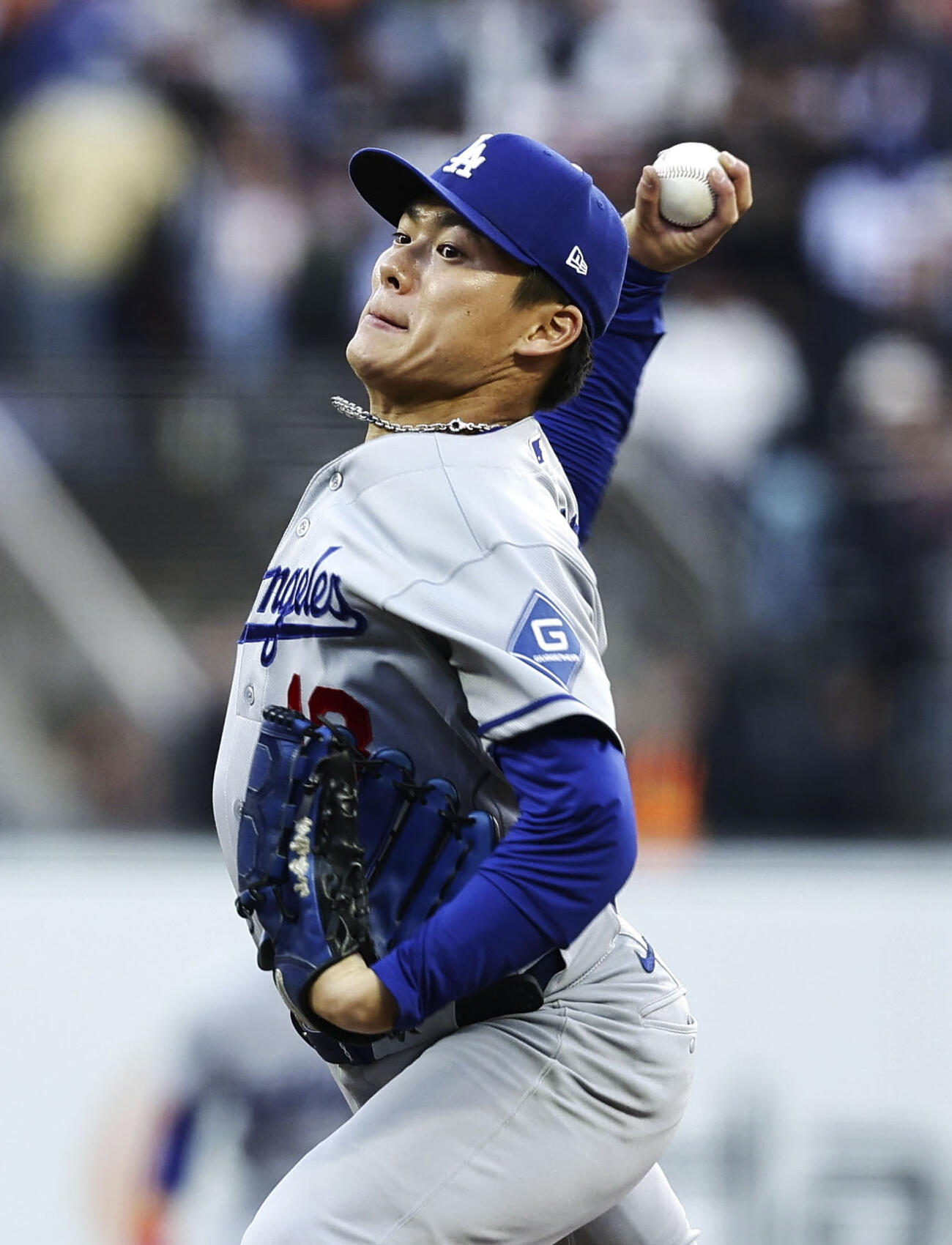 ジャイアンツ戦に先発したドジャース山本（共同）