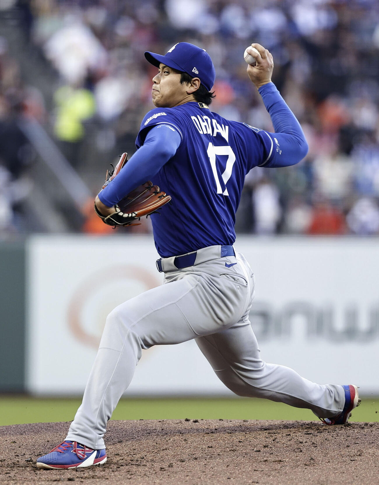 ジャイアンツ戦に先発登板したドジャース大谷＝サンフランシスコ（共同）