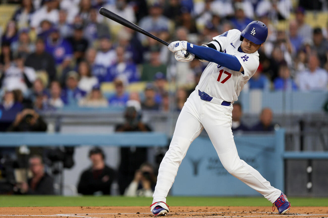 1回、三振に倒れたドジャース大谷 (AP)