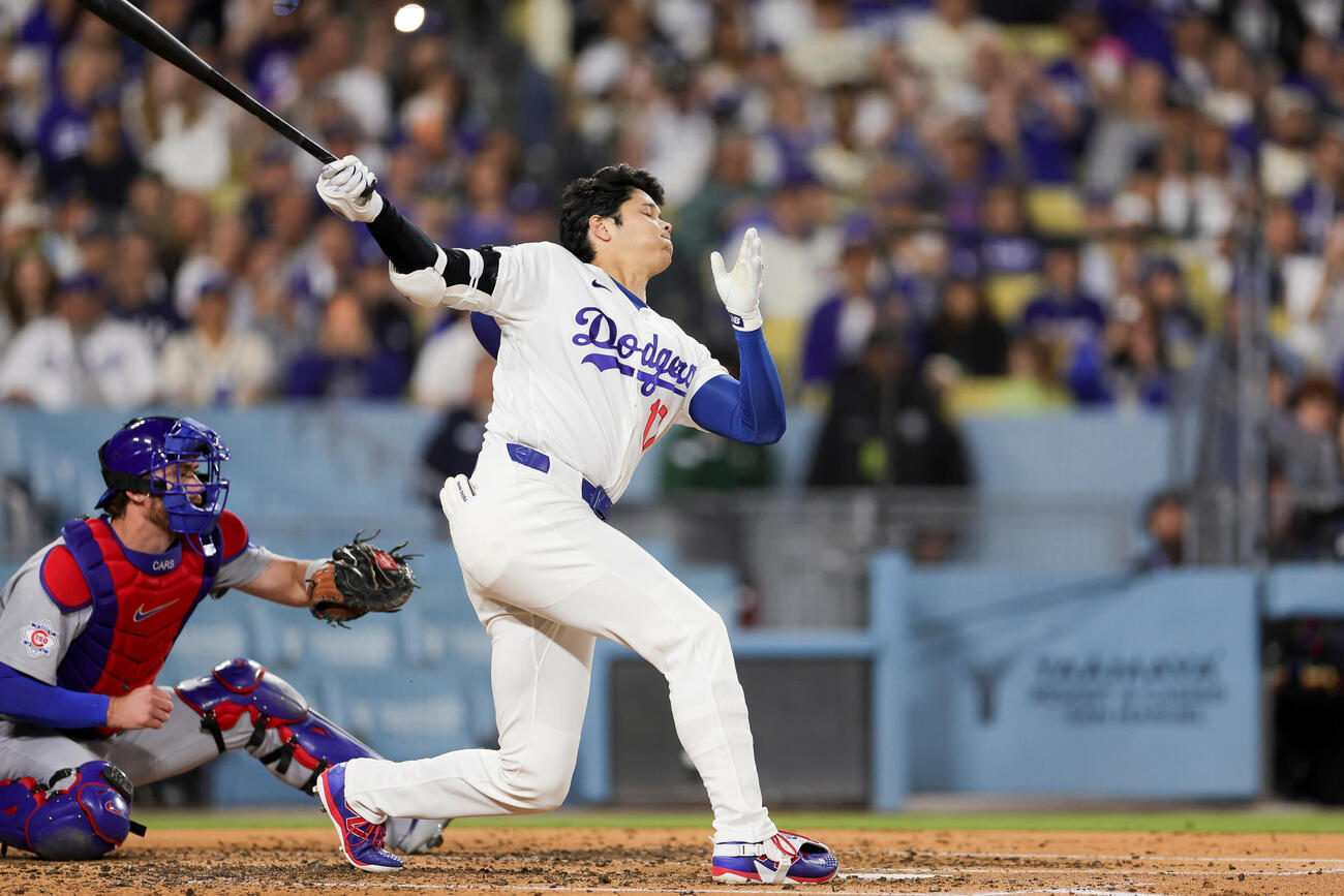 3回、三振に倒れたドジャース大谷 (AP)